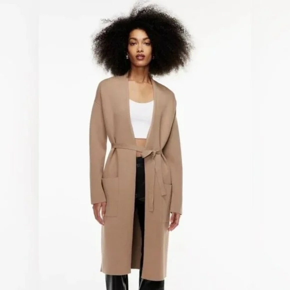 Babaton Beige Knit Long Sweater